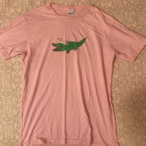 Pink RipNDip Shirt with Alligator